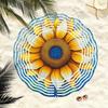Colorful Glass Sunflower Kinetic Wind Hanging Ornament with Metal Bell for Outdoor Decor Thanksgiving Christmas Halloween Holiday