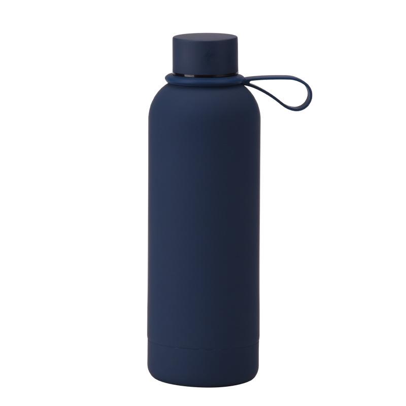 500 мл термос из нержавеющей стали с маленьким горлышком, портативная бутылка для воды для занятий спортом на открытом воздухе с силиконовой ручкой, кофейная кружка