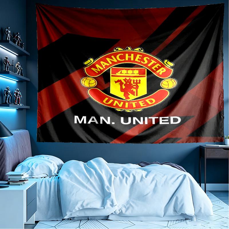Manchester Football Print Tapestry, Lightweight Wall Hanging, for Bedroom, Dorm, Living Room, Home Art Decor - Birthday Christmas Gift for Friends