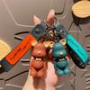 Personalized Silicone Bow Tie Bear Doll Keychain Car Key Chain Cartoon Couple Bag Pendant
