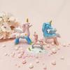3pcs Unicorn Cake Decor Cartoon Unicorn Cake Topper Resin Figure Unicorn Cake Topper for Little Girl Birthday Party Decor