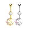 Chic Butterfly Heart Belly Button Ring Pink  Women Navel  for Birthday and Celebration