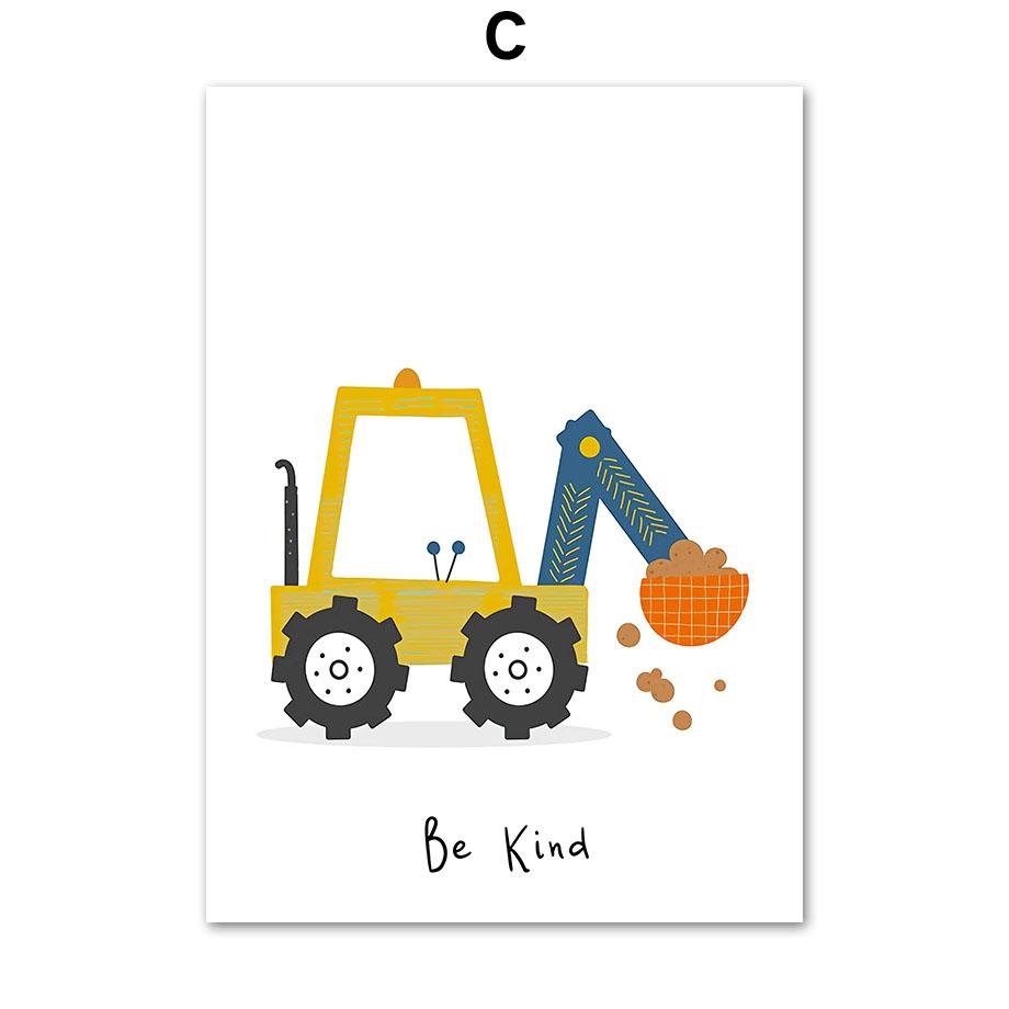 Экскаватор-кран, грузовик, алфавит, номер, имя, на заказ, настенное искусство, холст, живопись, постеры и принты, фотографии для декора детской комнаты