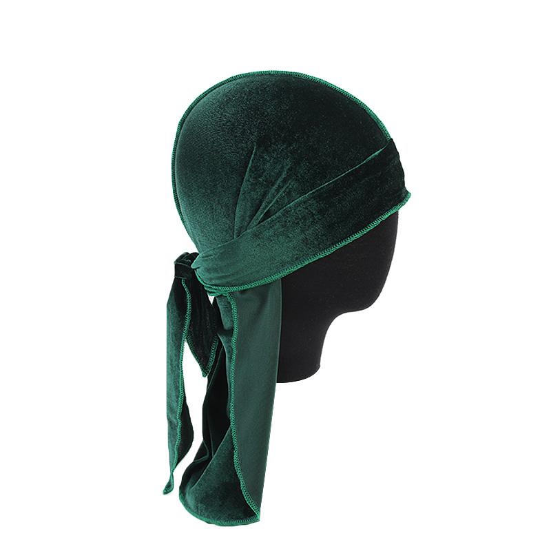 Винтажный бархатный дюраг однотонный на шнуровке головные повязки мягкая бандана эластичная шапка-тюрбан удобные велосипедные шапки для женщин и мужчин
