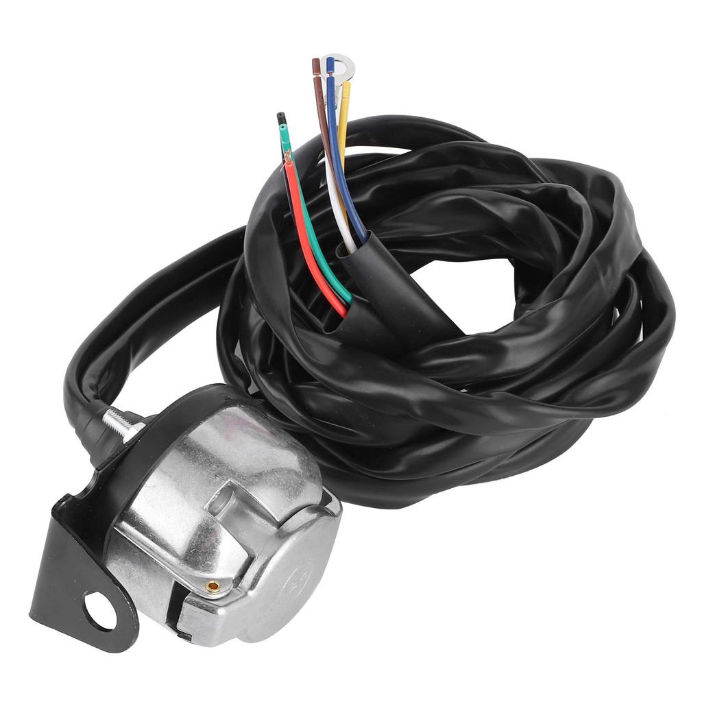 Trailer Connector, 7 Pin European Trailer Connector Socket Wiring Plug 2m Cable for Commercial Vehicle Semi Trailer