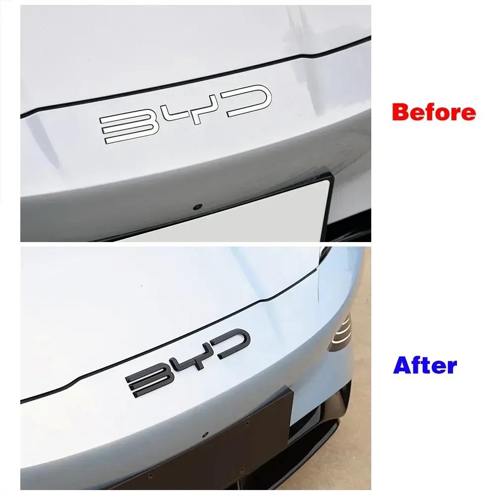 Для BYD SEAl HAN SONG YUAN DOLPHIN ATTO 3 Аксессуары Автомобильный Передний Бампер Эмблема Значок Наклейка Черный Углеродный Логотип Наклейка для Модификации