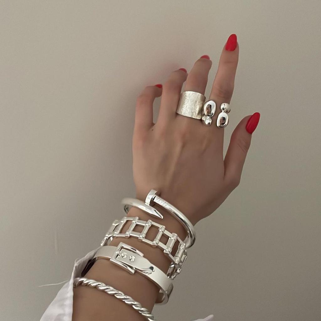 Youthway Металлическое Двухслойное Кольцо из Нержавеющей Стали с Золотым Покрытием, Модные Ювелирные Изделия, Дизайнерские Аксессуары, Подарок для Вечеринки, Новинка