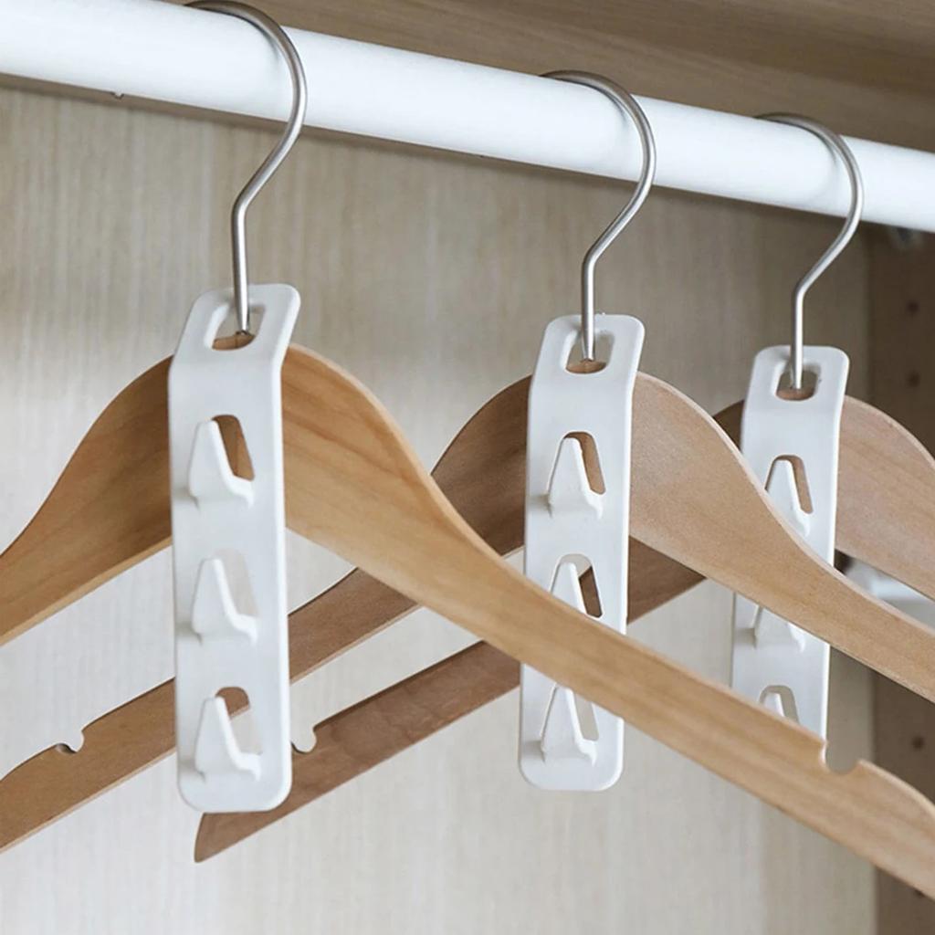 4 шт. - Компактные вешалки с 3 крючками и соединительными крючками - Многофункциональный и штабелируемый органайзер для гардероба
