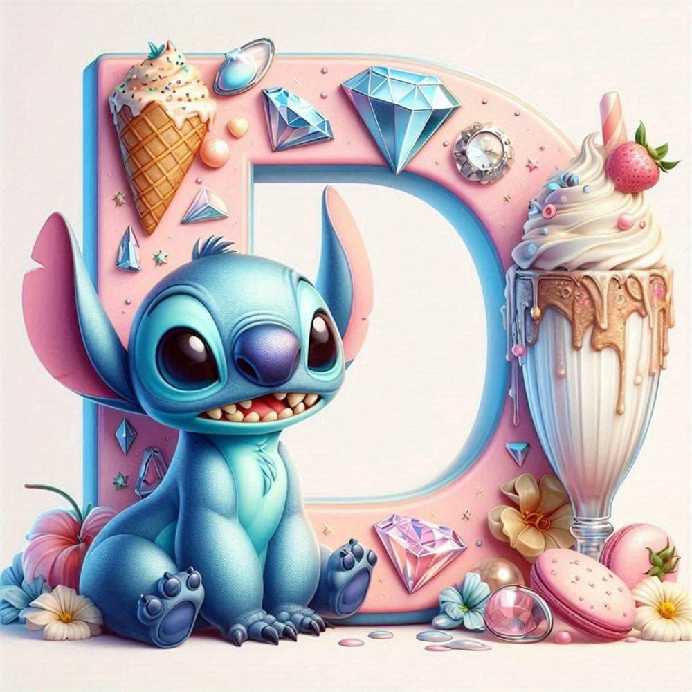 Disney Алмазная вышивка Стич Мультяшный Мозаика Новое поступление 26 Букв Картина Стразы Картина Мороженое Декор Детской Комнаты
