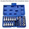 Star Bit Socket Set: 34-Piece with 3/8" Ratchet Wrench & 5/16" Hex Screw Tool