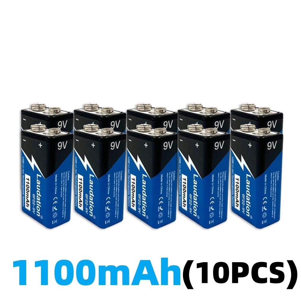 6F22 9V 1500mAh rechargeable lithium-ion battery USB 9V battery suitable for multimeter microphone toy remote control KTV