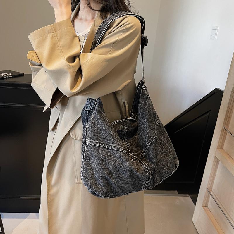 Джинсовая сумка женская сумка через плечо хозяйственная сумка большой емкости студенческая сумка для занятий