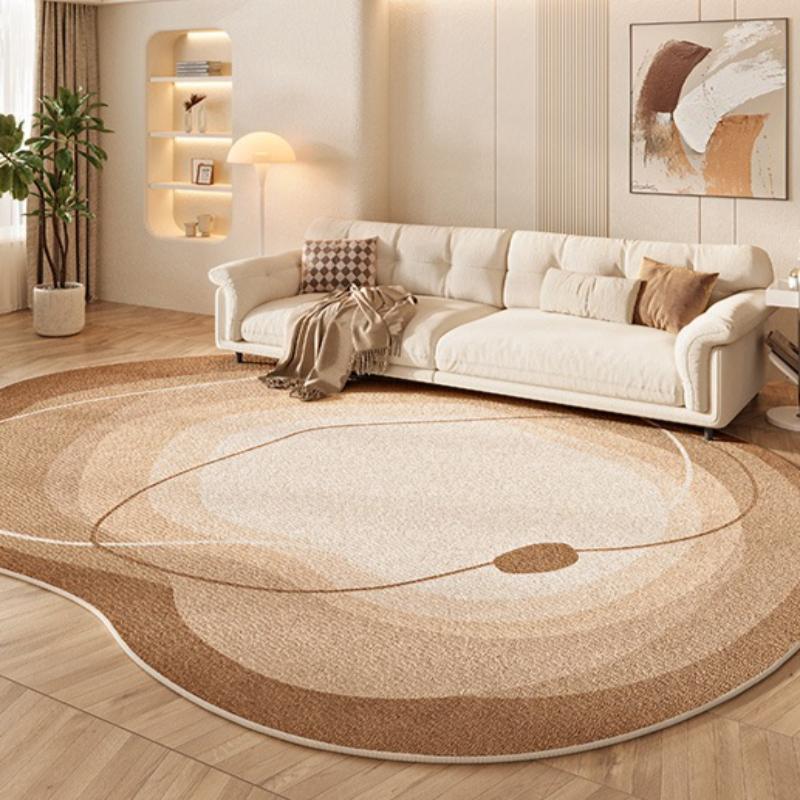 Irregular Shape Rugs for Bedroom Cream Style Living Room Decoration Carpet Thick Plush Cloakroom Floor Mat Fluffy Soft Study Rug