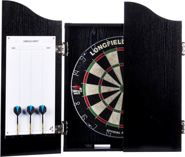 ENGELHART Classic Dartboard In Black Wood with Accessories