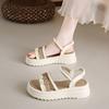 Fashion 2025 Sandals Female Shoe Clogs With Heel New Girls Thick Retro Gladiator Outside Summer Fashion Comfort Scandals Rome Roman Sand