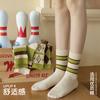 Avocado Green Knee Socks Calf Socks Cotton Socks Fashion Versatile Stacking Socks College Rhombus Women'S Medium Tube Socks