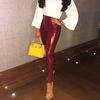 Женские тонкие брюки с высокой талией, леггинсы, повседневные эластичные брюки-карандаш из искусственной кожи, осень и зима