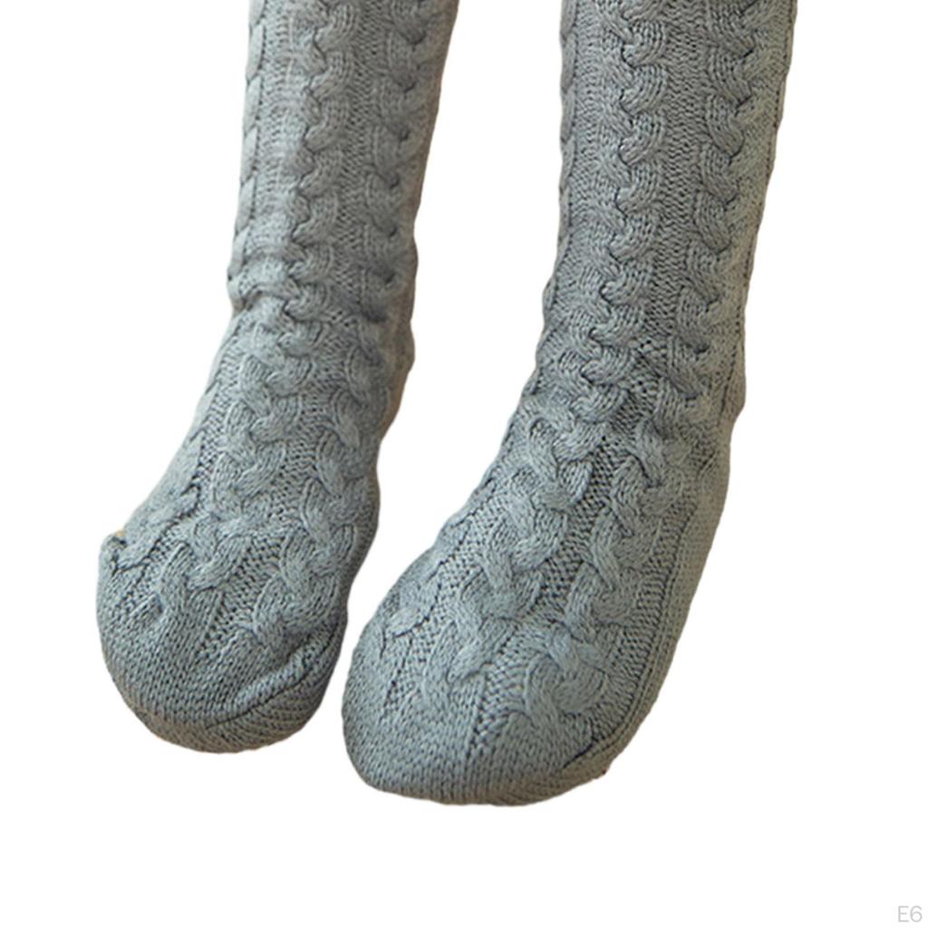 Зимние домашние нескользящие термоноски, напольные толстые бархатные повседневные тапочки, плюшевые гетры