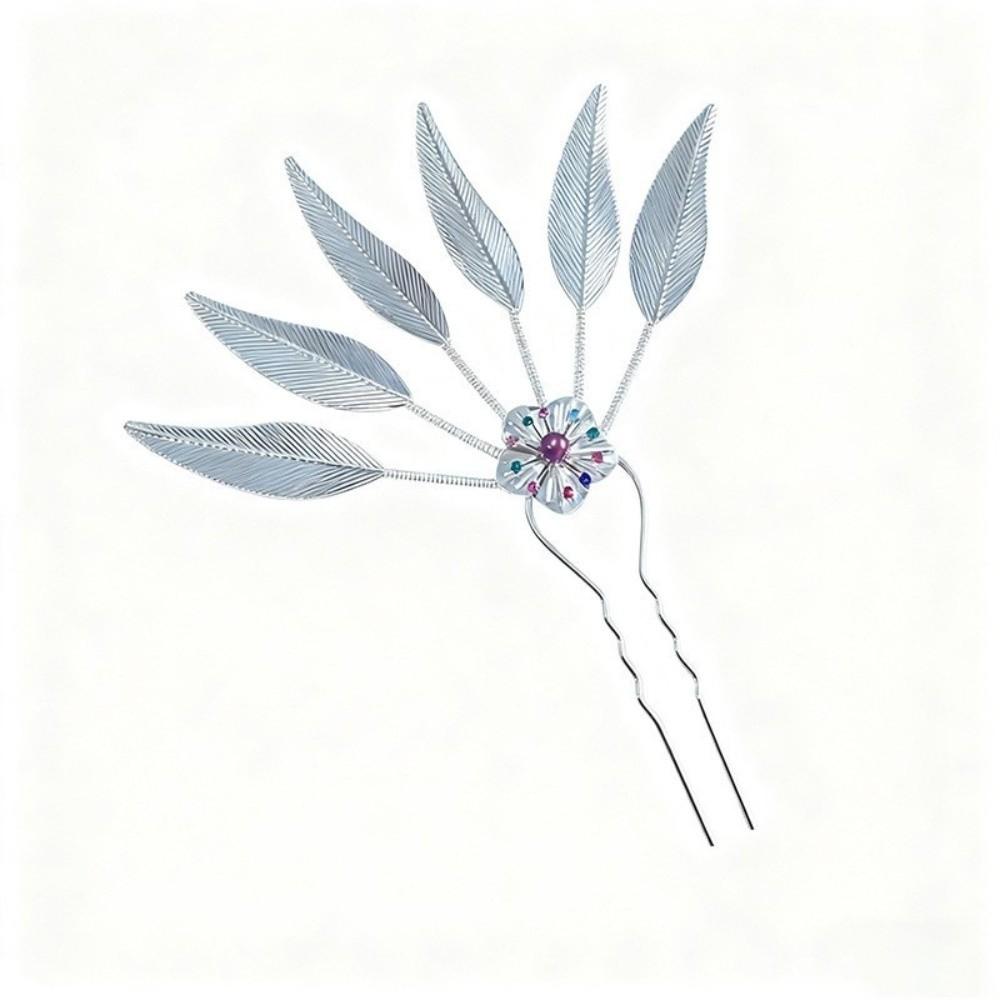Leaf U Shape Hairpin Ethnic Style Headwear New Metal Hair Sticks Hair Accessories