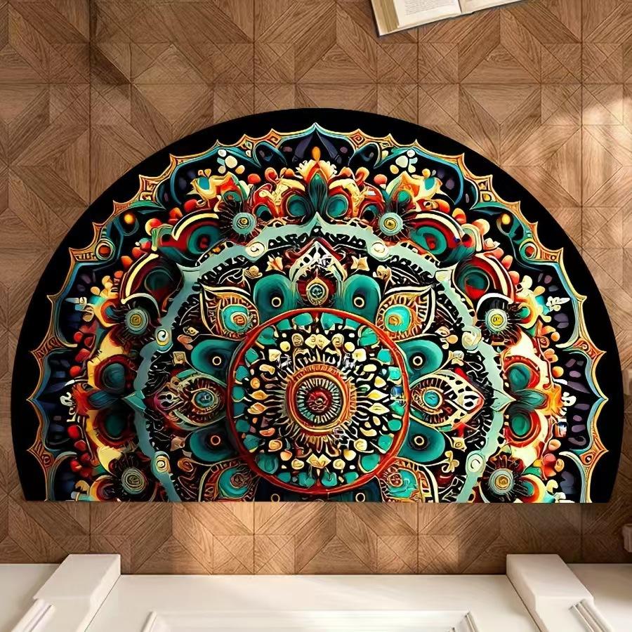 Коврик для двери с разноцветной галькой, бархатный материал, нескользящая нижняя часть, подходит для входных дверей, дверей в спальни