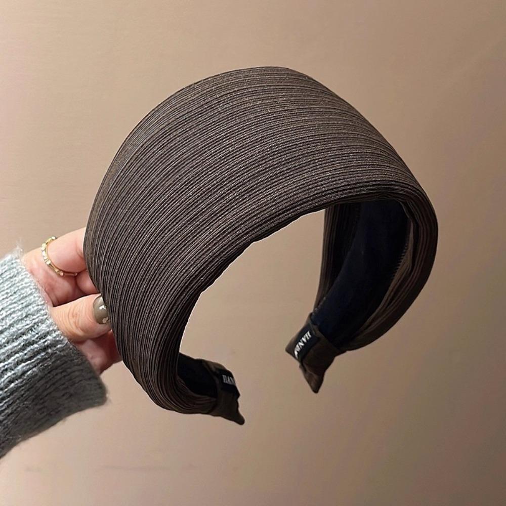 Сплошной обруч для волос Широкий край Украшение для волос Модная повязка на голову Женщины Девочки