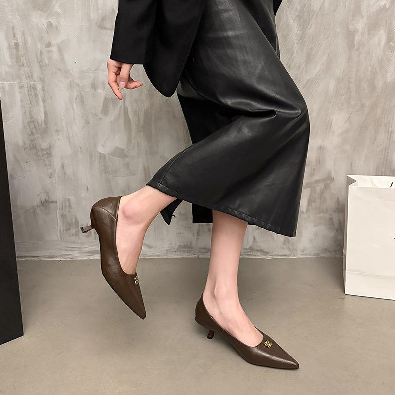 Тонкие каблуки с острыми каблуками женские новые весенние туфли 2025 года на тонком каблуке-рюмочке, нежные вечерние туфли, туфли Мэри Джейн