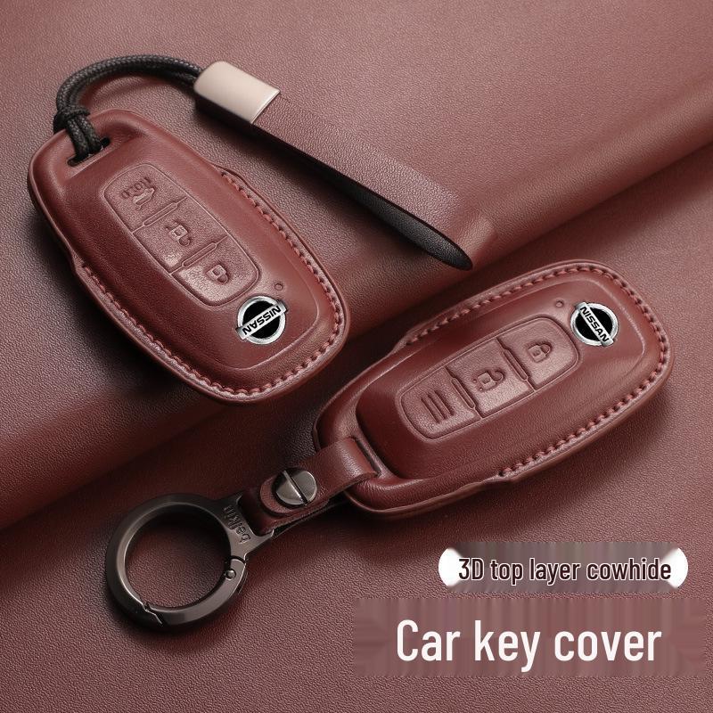 Nissan Altima 23 Model Key Case Suede Leather - Fits 14th Gen Sylphy, Qashqai, X-Trail, Kicks, Murano, Tiida