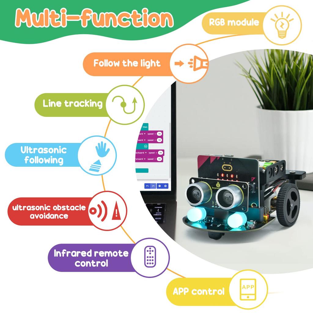 KEYESTUDIO Micro:Стартовый набор робота bit V2 (без микро:немного) для Makecode и Python