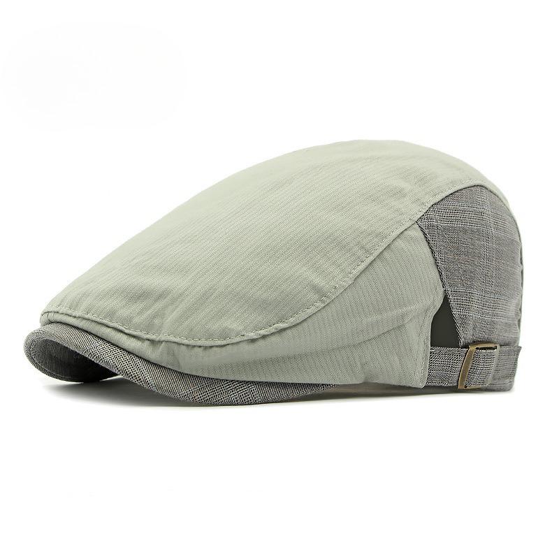 Lightweight Breathable Patchwork Flat Cap Men Women Vintage British Retro Ivy Cap Spring Summer Casual Driving Hat