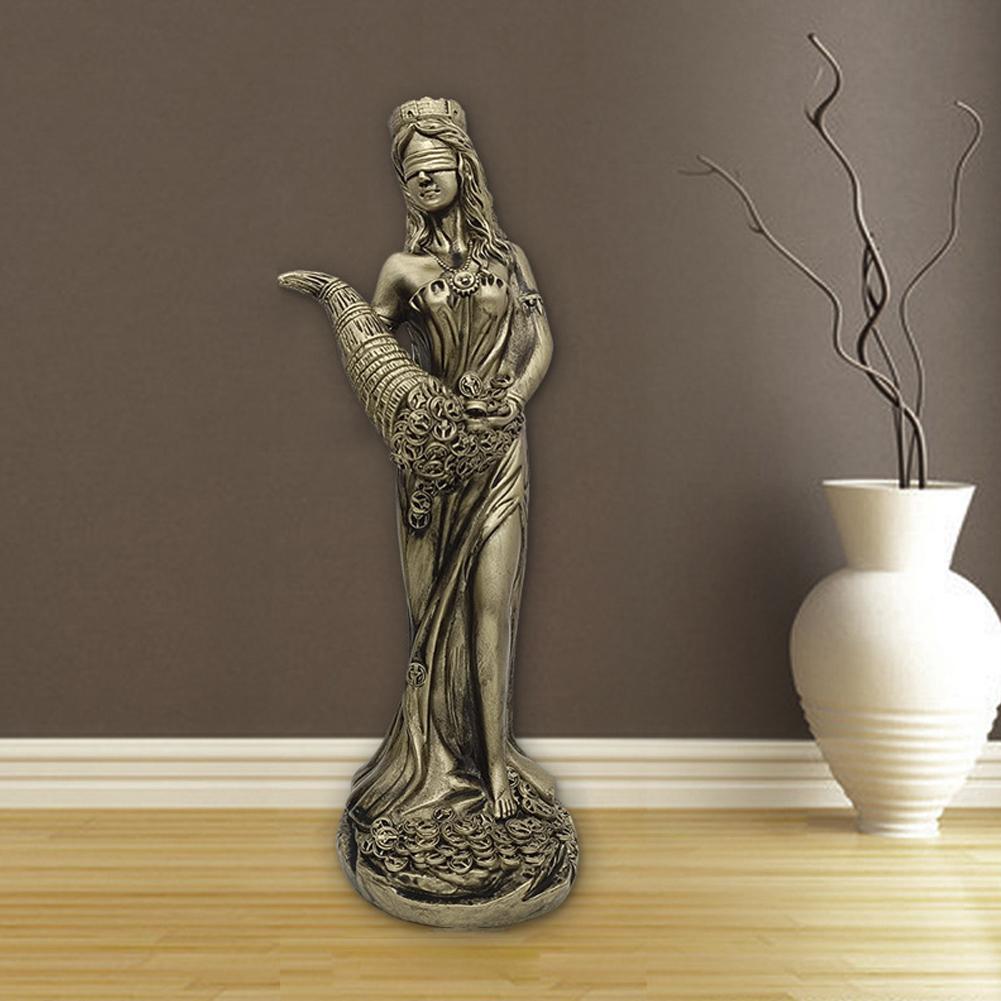 Винтажная смола Греческая богиня богатства Украшение для дома и офиса Ангельские поделки Счастливый настольный и подарки Домашняя статуэтка Декор для кассира P5D7