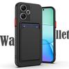 Силиконовый чехол-кошелек для карт Xiaomi Redmi 13 4G 13C 12C 12 10C 10A 9C 9A Мягкий противоударный слот для карт Мягкий бампер для задней панели с полной защитой