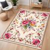 Цветочный ботанический ковер, Ковер в эстетике коттеджкора, Ковер с принтом цветущих цветов, Нежный цветочный коврик для пола в стиле шебби-шик