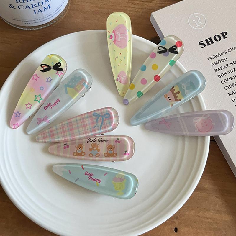3Pcs/Set Candy Color Hair Bang Clip Summer Hairpin Acrylic Barrette Hair Side Clamp For Girl Hair Accessories