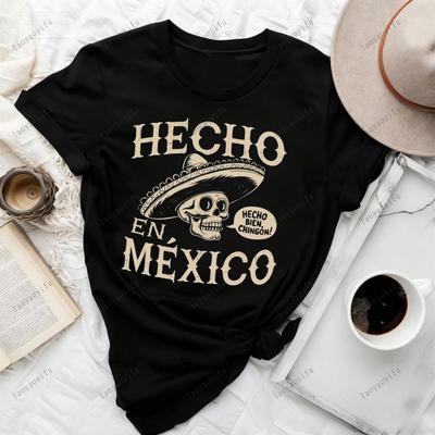 Mexican Pride Unisex Women Unisex Tees Hecho En Mexico Independence Day Fashion Tees Loose Vintage Printed Graphic T Shirts