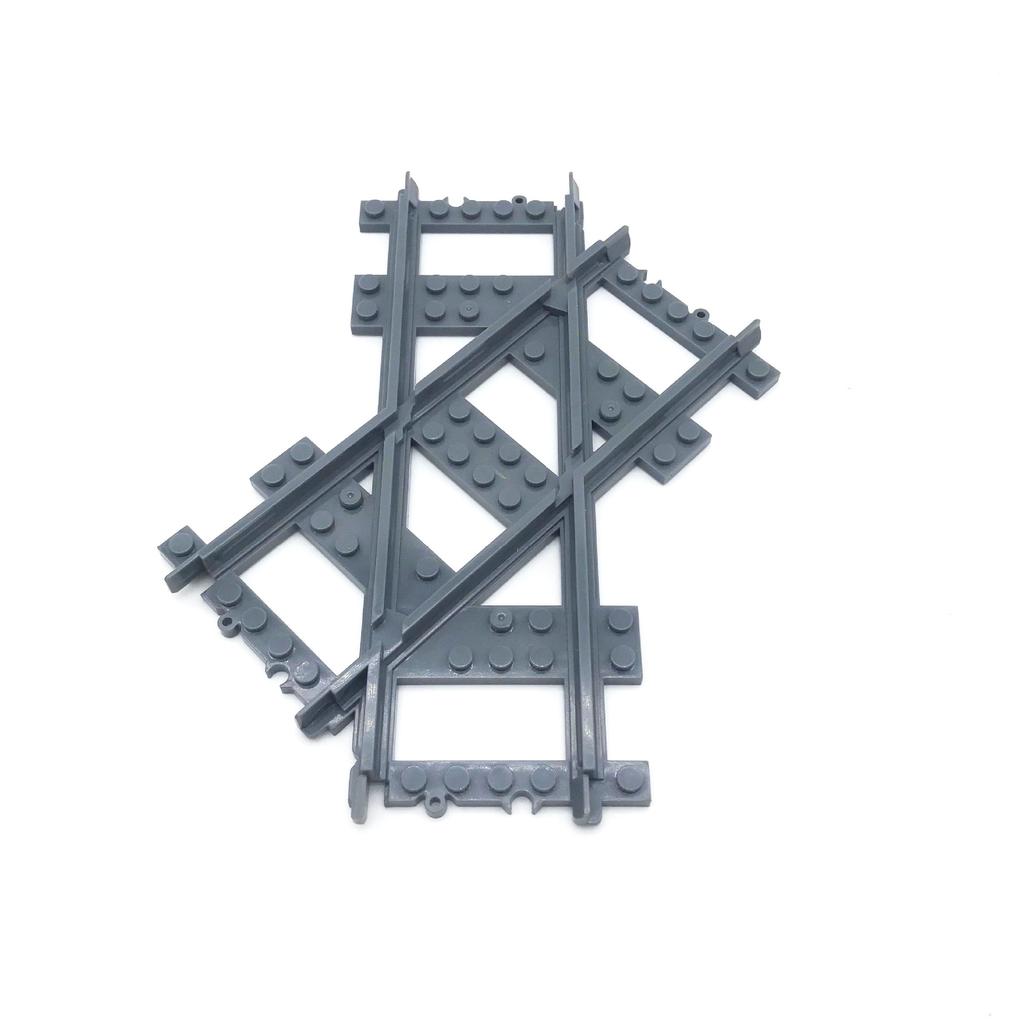 City Train Tracks Train Rail Straight Curved Tracks Sets Building Blocks Bricks Cross Flexible Track Parts Kids Construction Toy