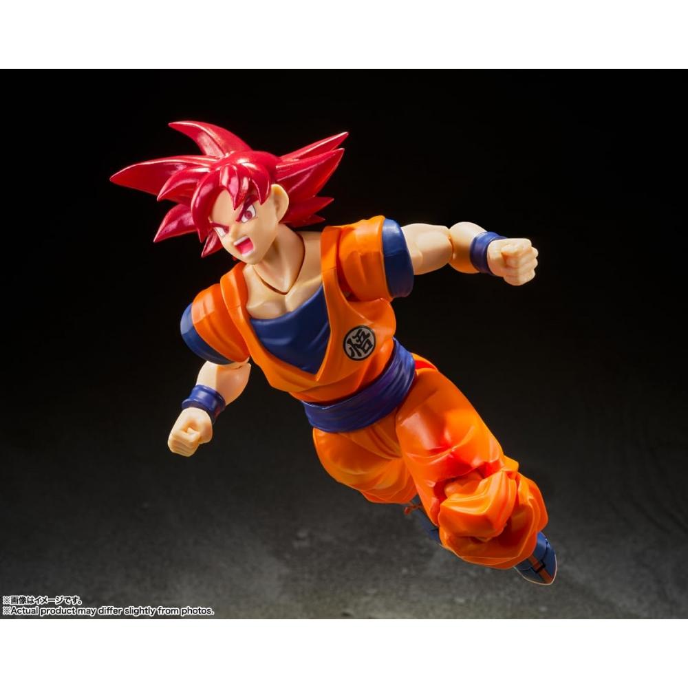 SHFiguarts Dragon Ball Super Super Saiyan God Son Goku - Бог Сайян, представленный вам праведным сердцем - Приблизительно 140 мм, окрашенный ПВХ и АБС