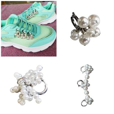 Стильные жемчужные цветочные украшения для обуви, универсальные украшения для обуви, аксессуар для модной обуви