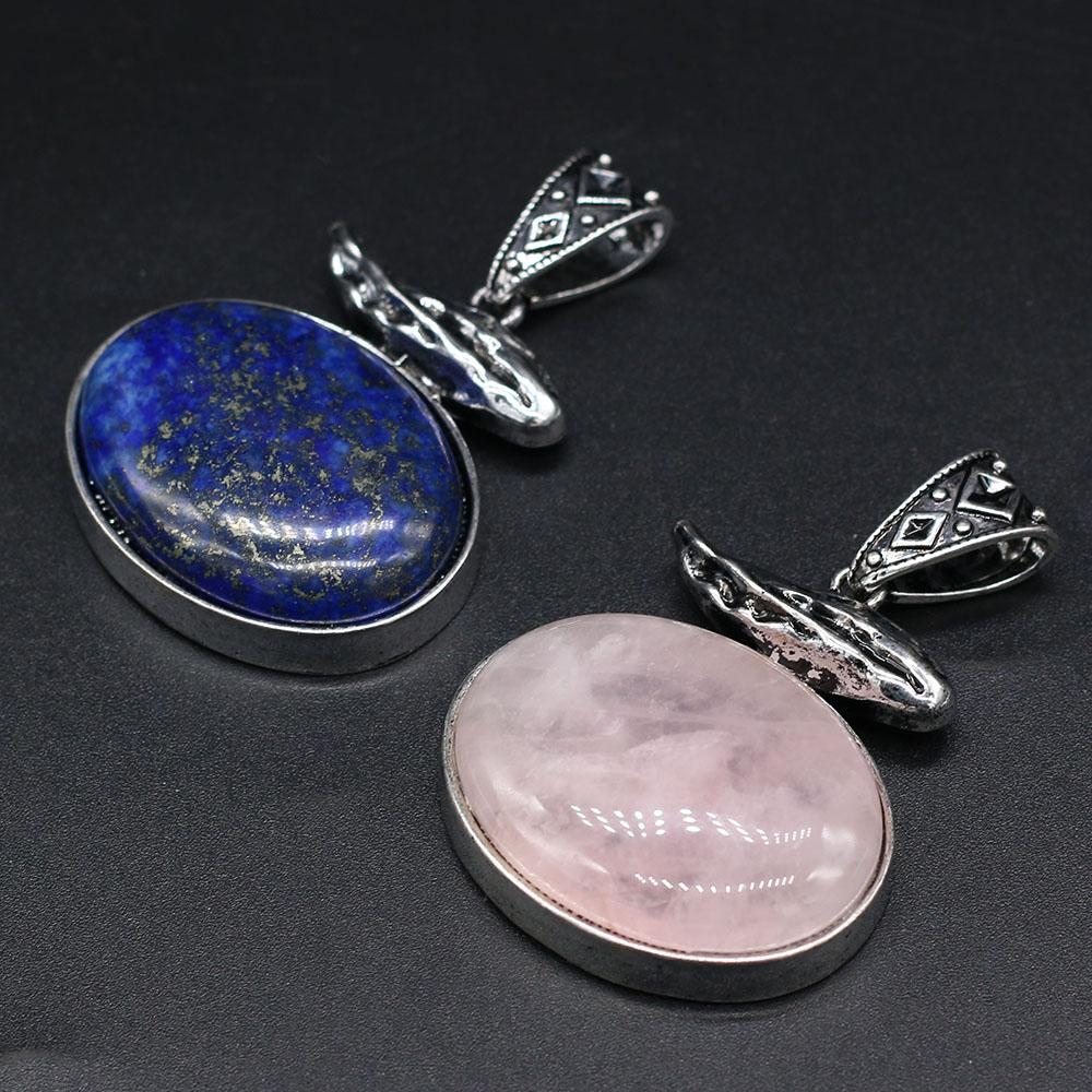 Кулон из натурального камня агат/розовый кварц/лазурит/малахит кулон для изготовления ювелирных изделий DIY аксессуар для ожерелья