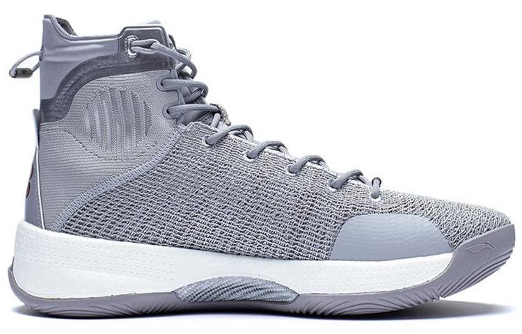 Li Ning YuShuai 13 Boom Slip Resistant Abrasion Resistant High top Basketball Shoes Men's Gray ABAP065-20