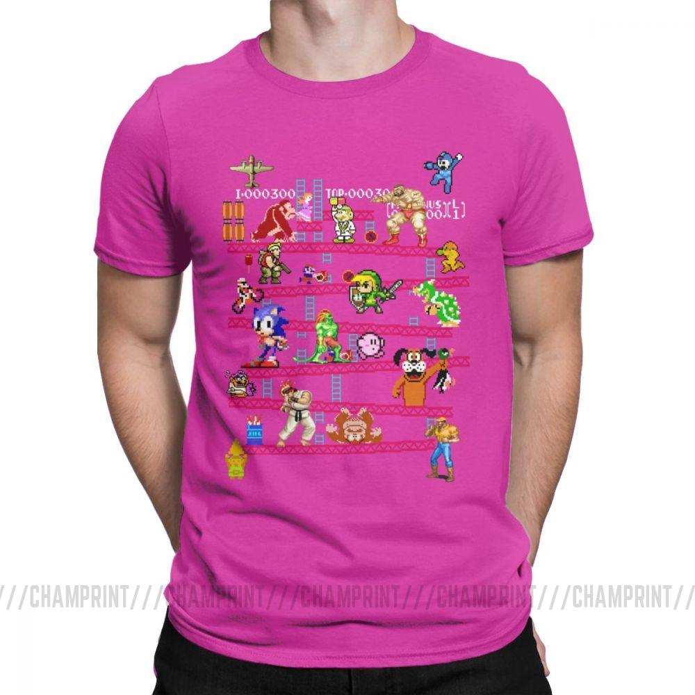 Men Arcade Game Collage T Shirts Console Game Vintage Style Tee Shirt Classic La Camiseta