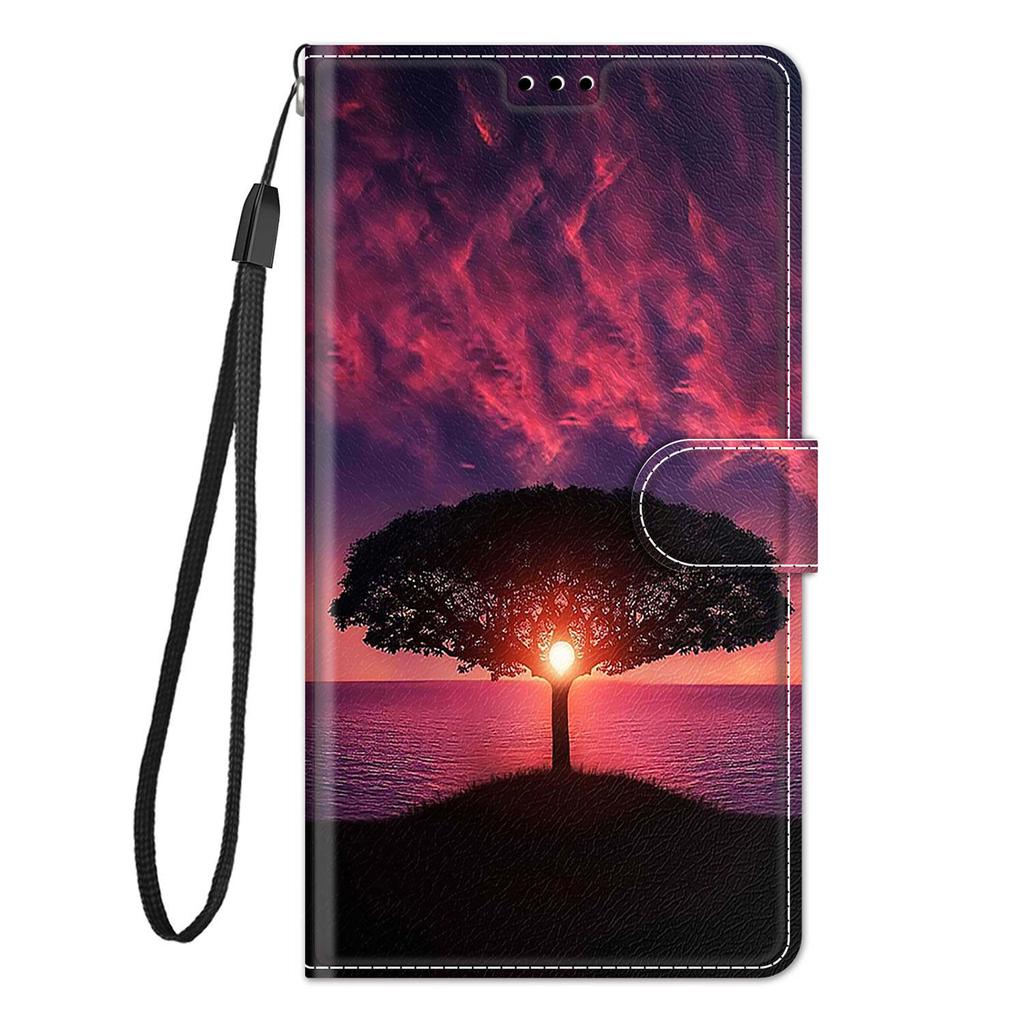 Setting Sun PU Leather Wallet Flip Photo Frame Book Case for iPhone Samsung Huawei Honor Xiaomi Redmi Oppo Sony Motorola Nokia Google