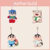 Shinchan Sitting Crayon Dynamic Superhero Plush Keychain Cartoon Anime Pendant
