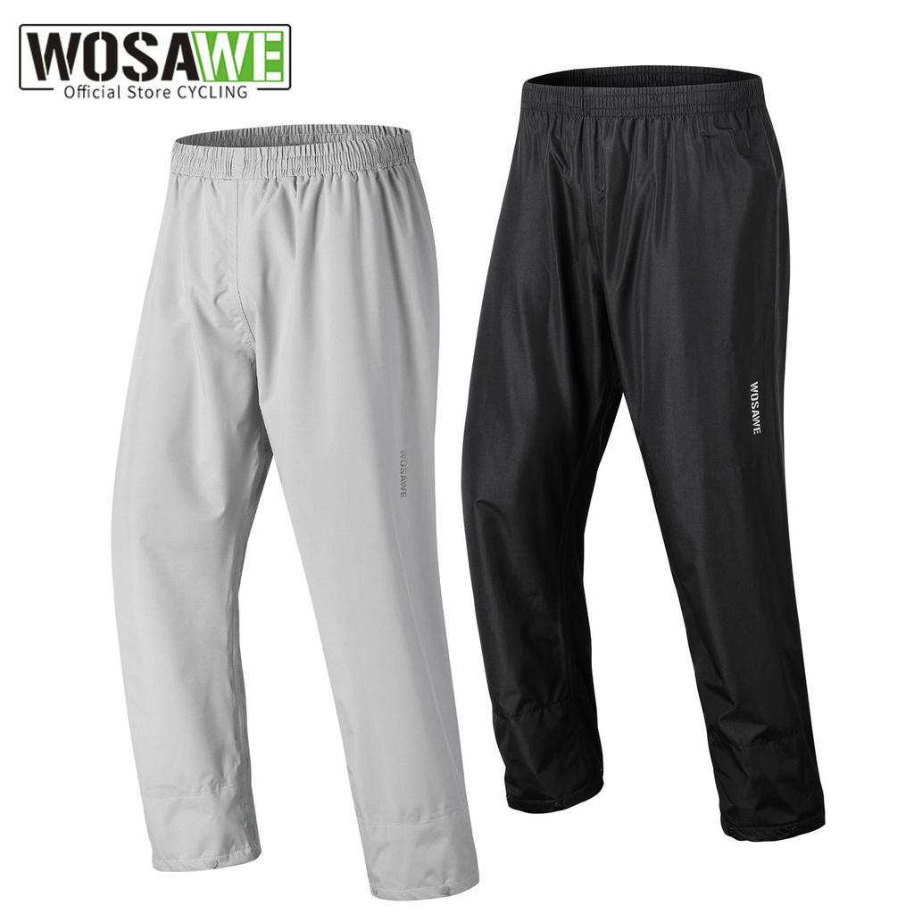 Wosawe Мужские велосипедные водонепроницаемые штаны с бахилами, светоотражающие, быстросохнущие, велосипедные брюки