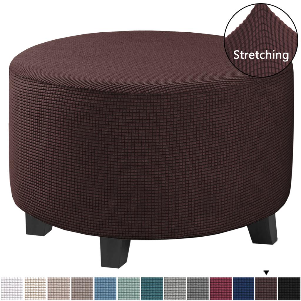 Ottoman Cover Stretch Ottoman Slipcover Round Ottoman Storage Cover Folding Stool Covers for Footrest Ottoman Fit Dia  20"-41" Removable Washable