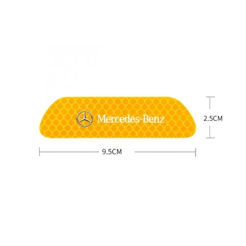 2025 Hot 4PCS Car Door Reflective Sticker Warning Reflector Sticker Decal Auto Styling for Mercedes benz A B C E G CLA GLK CLASS
