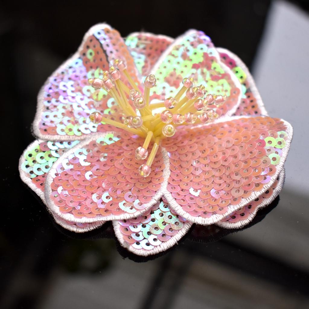 Handmade Beads Embroidery Flower Colorful Sequins Patch Cloth Decorated With DIY Auxiliary Material Large Repair Hole Applique