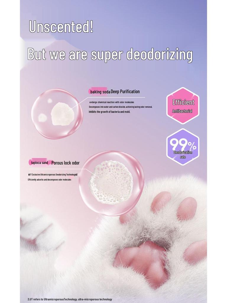 City Li Xiang Plant-Based Cassava Cat Litter - Non-Stick, Deodorizing, Unscented, Mixable Sand