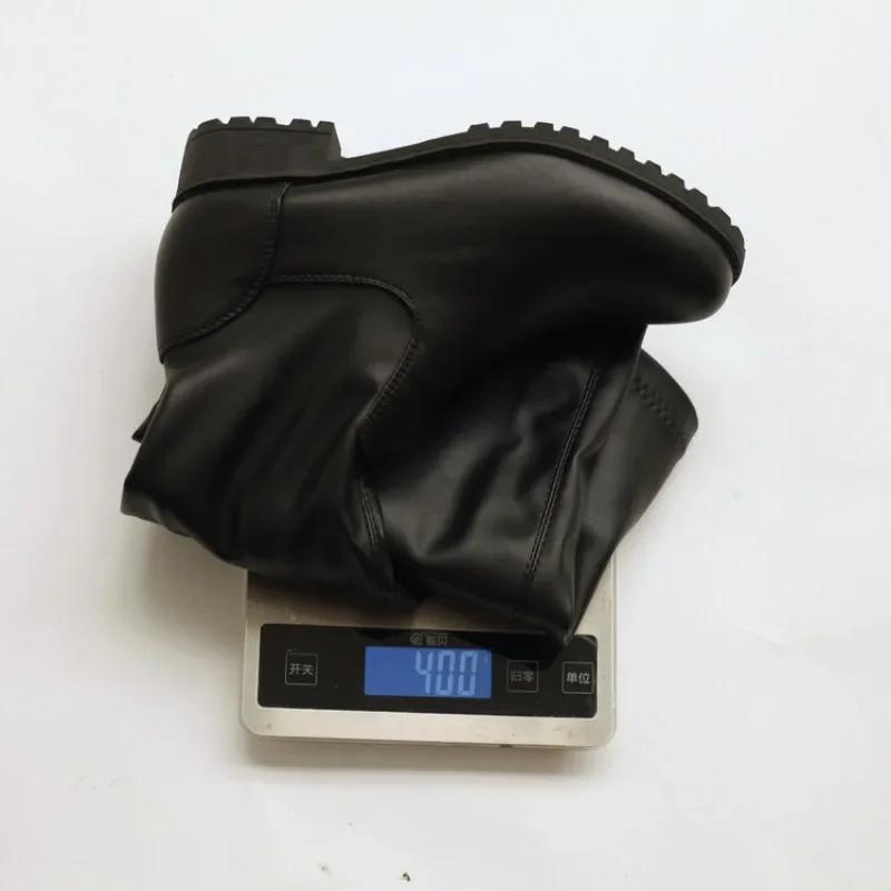 Модные однотонные женские ботильоны с боковой молнией, квадратным каблуком 3 см, европейско-американские, зимние, с круглым носком, для танцев на стальной трубе, размеры 35-46