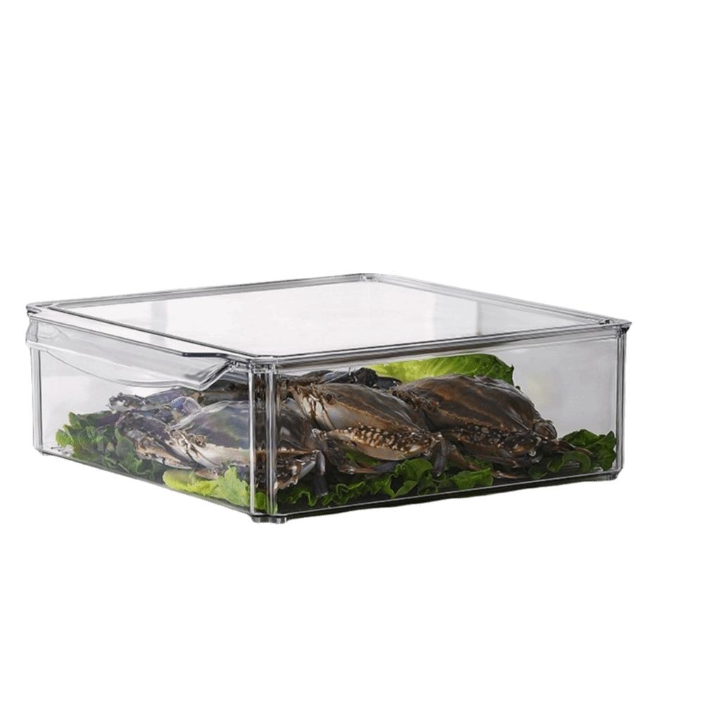 with Lids Fridge Organizer Box Transparent Kitchen Storage Box Fridge Drawer Organizer  Office