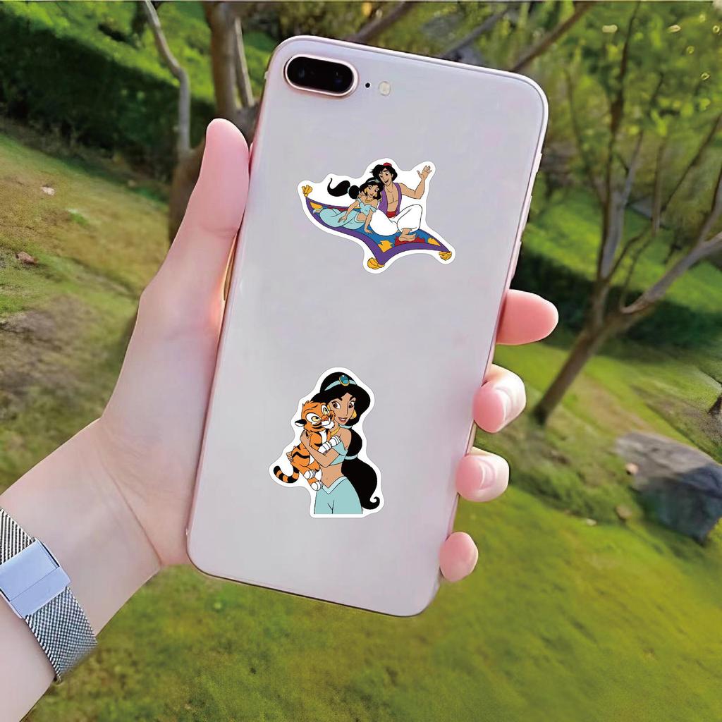 C-195 54 листа мультяшных глянцевых наклеек «Принцесса Жасмин и лампа Аладдина» для детей